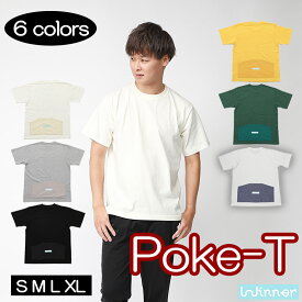 追加生産 Winner Poke-T メンズ レディース 半袖 Tシャツ コットン100％ バックポケット 3分割 サイクルTシャツ カジュアル 自転車 サイクリング ポタリング 街乗り S-LL 6色 日本製 送料無料
