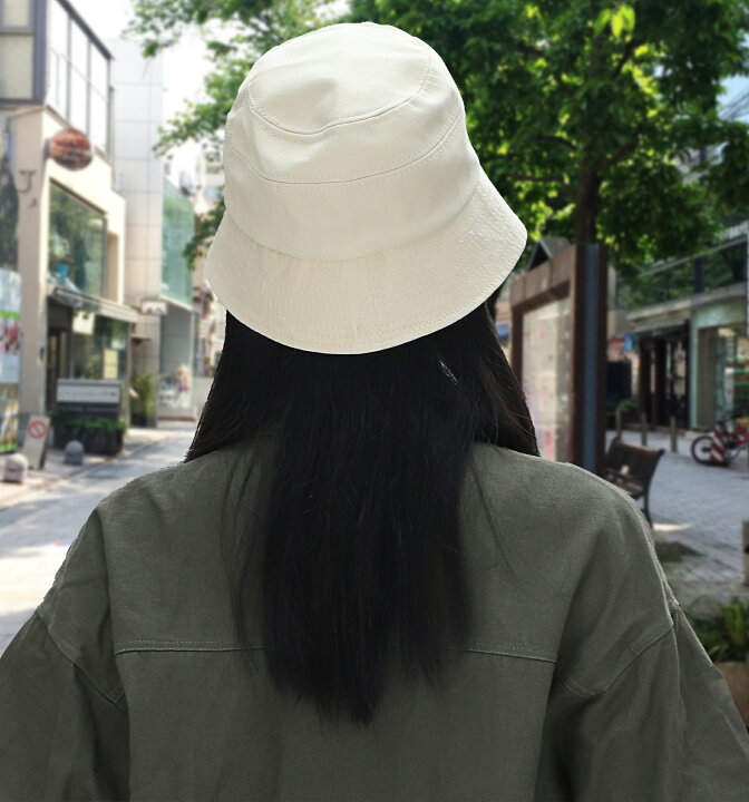 小顔効果 紫外線対策 つば広帽子 バケット ハット ブラック 黒 遮光