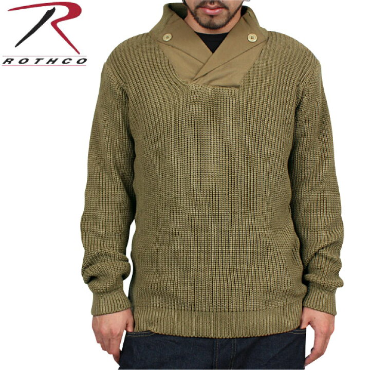 楽天市場 Rothco ロスコ 米軍wwiiメカニックセーター カーキ ミリタリーインナー T ミリタリーwaiper 楽天市場店