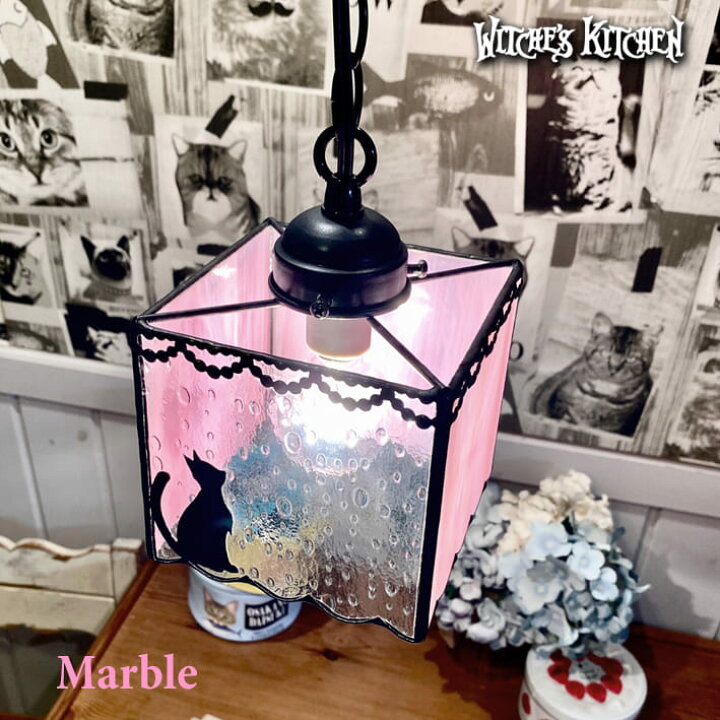 楽天市場】猫 照明 かわいい ペンダントライト ガラス 【Marble 