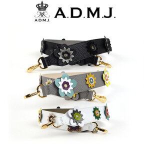ADMJ �G�[�f�B�[�G���W�F�C SHRINKLEATHER�@FLOWERMOTIF�@SHOULDERSTRAP ���v�@�t�����[���`�[�t�t�@�V�����_�[�X�g���b�v 18AW05001 / ACS05001
