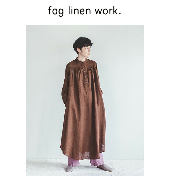 楽天市場 Fog Linen Work フォグリネンワーク Sara Dress Ambre サラ ワンピース アンブル Lwa361 1092 ウーマンリミックス
