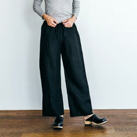 fog linen work フォグリネンワーク OISE DRAWN STRING PANTS BLACK オワーズ リネンパンツ ブラック LWW119-17