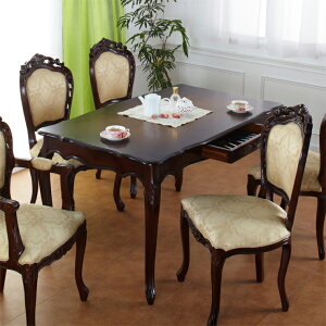 ダイニングテーブルのみ 幅135cm 引き出し付き ブラウン ホワイト 白 木製 アンティーク風 4人用ダイニングテーブル 四人用ダイニングテーブル 4人掛けダイニングテーブル 食堂テーブル 食卓