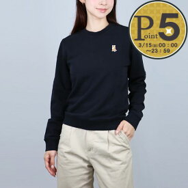 【18日0時〜72h限定ポイント5倍】 メゾンキツネ MAISON KITSUNE レディース スウェットトレーナー レディフォックス レギュラー スウェットシャツ PW00320KM0340 P199 BLACK