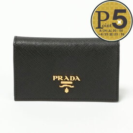 【6/4(火)20時～28時間限定ポイント5倍】 プラダ カードケース PRADA：プラダ 1MC122 QWA NERO 【SAFFIANO METAL ORO】