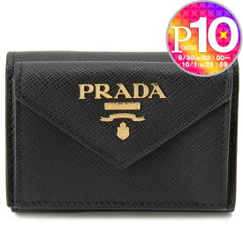 【6/4(火)20時～28時間限定ポイント5倍】 プラダ PRADA 折財布 【SAFFIANO METAL】 1MH021 QWA ブラック(F0002/NERO) 【お取り寄せ】