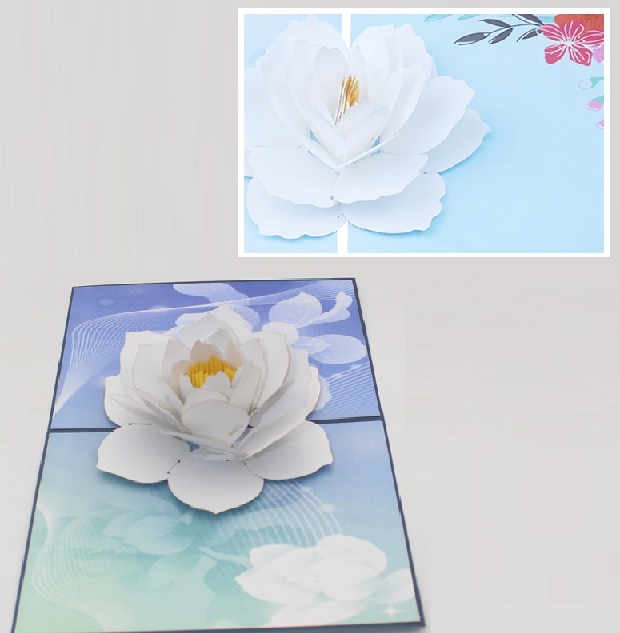 【楽天市場】くちなし 蓮の花 立体切り絵 グリーティングカード