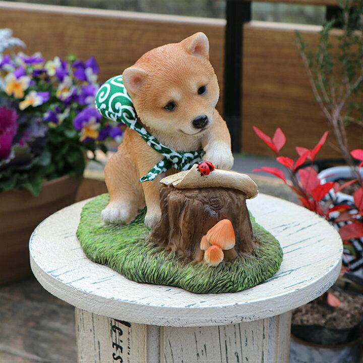 楽天市場】【お買い物マラソン・送料無料】柴犬置物 柴犬 