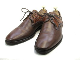【中古】【送料無料】MIKEKONOS 9 / (27.0cm〜27.5cm) イタリア製・デザインプレーントゥメンズシューズ 紳士 靴 ビジネス カジュアル メンテナンス済