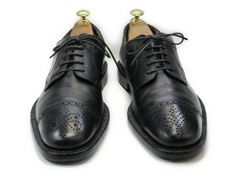 中古 送料無料 PAKERSON パーカーソン 8 A 26.5cm～27.0cm 2021年最新海外 イタリア製 紳士 ビジネス メンテナンス済 カジュアル ストレートチップメンズシューズ セール品 靴