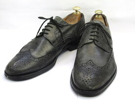 【中古】【送料無料】MICHELE BAGGIO43 / (27.5cm〜28.0cm) イタリア製・ウイングチップメンズシューズ 紳士 靴 ビジネス カジュアル メンテナンス済