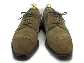 【中古】【送料無料】ECHT LEDER41 / (26.0cm〜26.5cm) スエード・ストレートチップメンズシューズ 紳士 靴 ビジネス カジュアル メンテナンス済