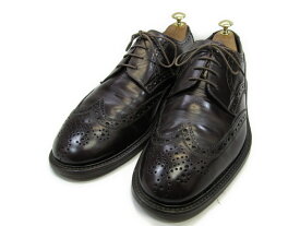 【中古】【送料無料】Campanile（カンパニーレ)8/ (28.0cm〜28.5cm) イタリア製・ウイングチップメンズシューズ 紳士 靴 ビジネス カジュアル メンテナンス済