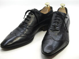 【中古】【送料無料】GIOVANNI CONTI43.5 / (27.0cm〜27.5cm) イタリア製・ウイングチップメンズシューズ 紳士 靴 ビジネス カジュアル メンテナンス済