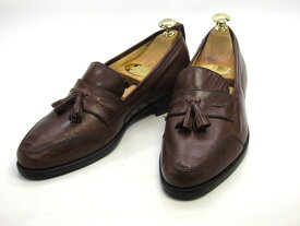 【中古】【送料無料】CERRUTI6.5 / (24.5cm〜25.0cm) イタリア製・タッセルローファーメンズシューズ 紳士 靴 ビジネス カジュアル メンテナンス済