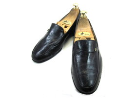 【中古】【送料無料】MORESCHI (モレスキー)6.5 A (25.0cm〜25.5cm) イタリア製・ローファーメンズシューズ 紳士 靴 ビジネス カジュアル メンテナンス済