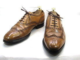 【中古】【送料無料】Crocket & Jones (クロケット&ジョーンズ)- / (27.5cm〜28.0cm) イギリス製・ウイングチップメンズシューズ 紳士 靴 ビジネス カジュアル メンテナンス済
