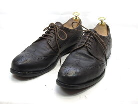 【中古】【送料無料】上級グレード-Church's (チャーチ)7.5 / (26.0cm〜26.5cm) イタリア製・ウイングチップメンズシューズ 紳士 靴 ビジネス カジュアル メンテナンス済
