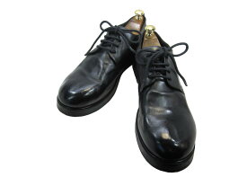【中古】【送料無料】marsay42 (26.5cm〜27.0cm) イタリア製・レザープレーントゥシューズメンズシューズ 紳士 靴 ビジネス カジュアル メンテナンス済