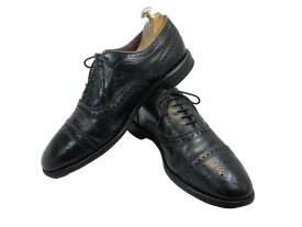 【中古】【送料無料】アレン・エドモンズ（Allen Edmonds)10 (28.0cm〜28.5cm) アメリカ製・セミブローグ/ストレートチップメンズシューズ 紳士 靴 ビジネス カジュアル メンテナンス済