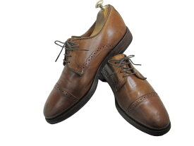 【中古】【送料無料】RALPH LAUREN (ラルフ ローレン)8E (26.0cm〜26.5cm) アメリカ製・ストレートチップメンズシューズ 紳士 靴 ビジネス カジュアル メンテナンス済