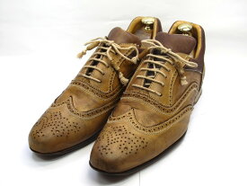 【中古】【送料無料】Ltelaus Brauehiu8 / (27.5cm〜28.0cm) イタリア製・ウイングチップメンズシューズ 紳士 靴 ビジネス カジュアル メンテナンス済