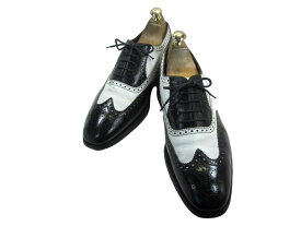 【中古】【送料無料】LOAKE (ローク)7 (25.0cm〜25.5cm) イギリス製・レザーコンビウイングチップシューズメンズシューズ 紳士 靴 ビジネス カジュアル メンテナンス済