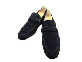 【中古】【送料無料】SUECOMMA BONNIE400 (24.5cm〜25.0cm) スエード編み込みローファーメンズシューズ 紳士 靴 ビジネス カジュアル メンテナンス済