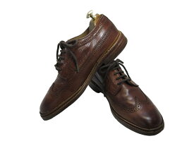 【中古】【送料無料】N/A7.5 D (25.5cm〜26.0cm) 外羽根ウイングチップレザーシューズメンズシューズ 紳士 靴 ビジネス カジュアル メンテナンス済