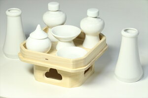 神具セット 土器セット 高杯仕様 国産 ひのき 遠山三宝付 ミニ コンパクト シンプル 小・中型 神棚 神棚 神具 仏具 盆提灯 やまこう 山幸