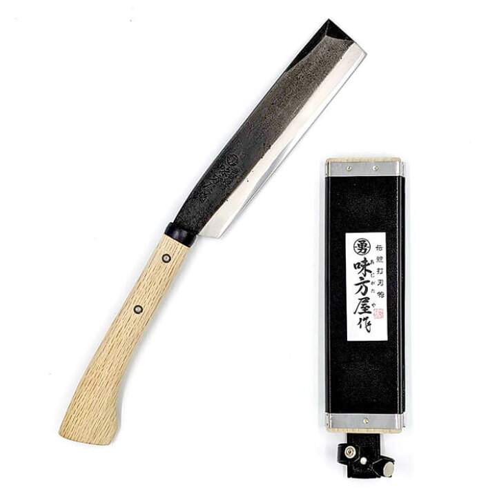 楽天市場】日野浦刃物工房 味方屋作 鞘鉈 黒打仕上210mm片刃／両刃三条  