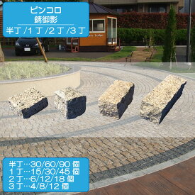 ピンコロ 錆御影 サビ 半丁 1丁 2丁 3丁 ピンコロ石 敷石