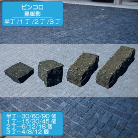 ピンコロ 黒御影 半丁 1丁 2丁 3丁 ピンコロ石 敷石