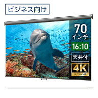 プロジェクタースクリーン 70インチ 吊り下げ シアターハウス スプリングスクリーン WXGA 16:10 ビジネス…