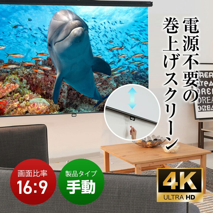 楽天市場】プロジェクタースクリーン 100インチ 吊り下げ シアター 