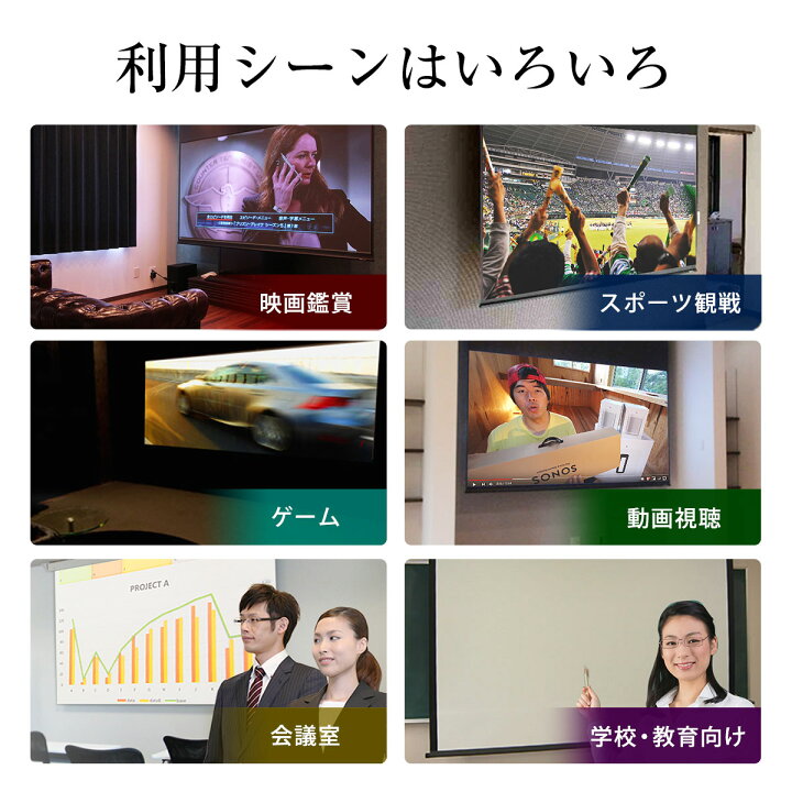 楽天市場】プロジェクタースクリーン 100インチ 吊り下げ シアター 