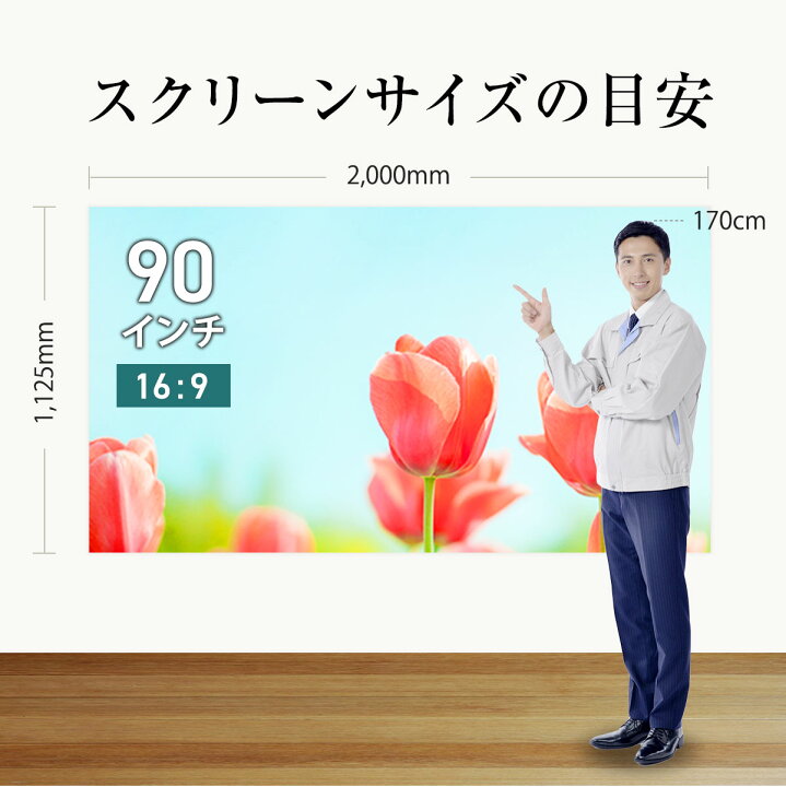 楽天市場】プロジェクタースクリーン 90インチ 吊り下げ シアター 