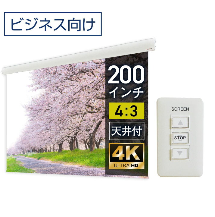 楽天市場】大型電動スクリーン 200インチ 上部延長 吊り下げ シアター 