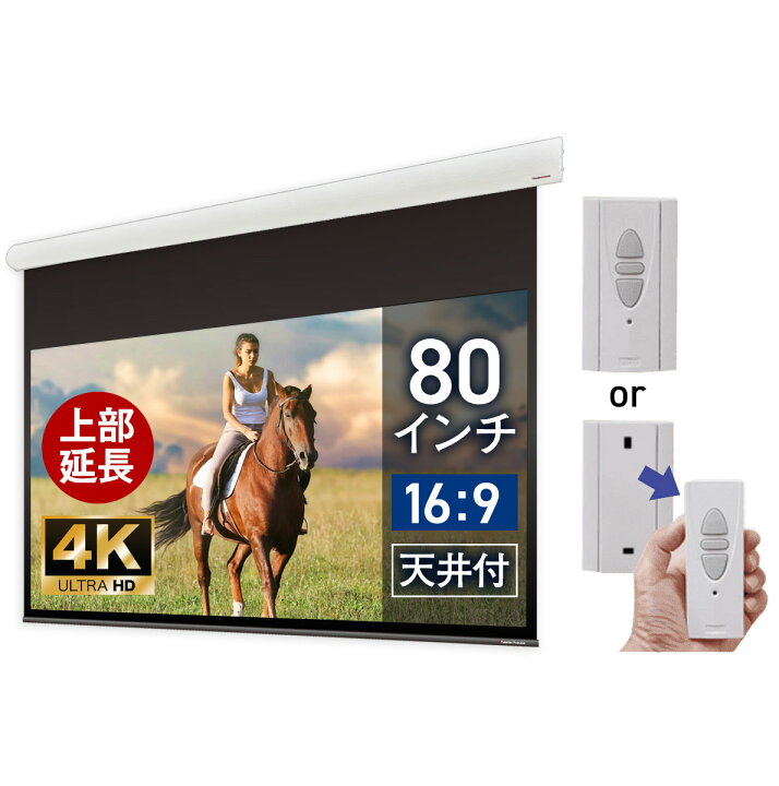 楽天市場】大型電動スクリーン 80インチ 上部延長 吊り下げ シアター 