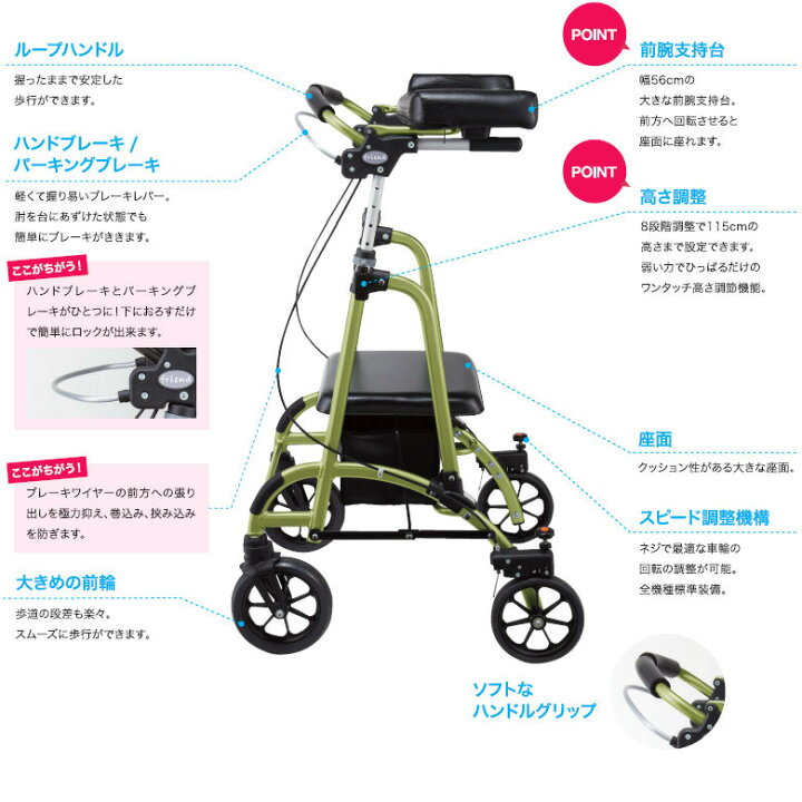 楽天市場】【中古 歩行器 Aランク】ウェルパートナーズ フレンド2 WF-2 