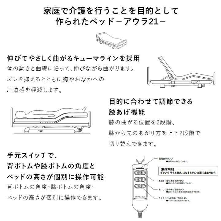 楽天市場】【中古 電動介護ベッド】パラマウントベッド アウラ21 KQ 