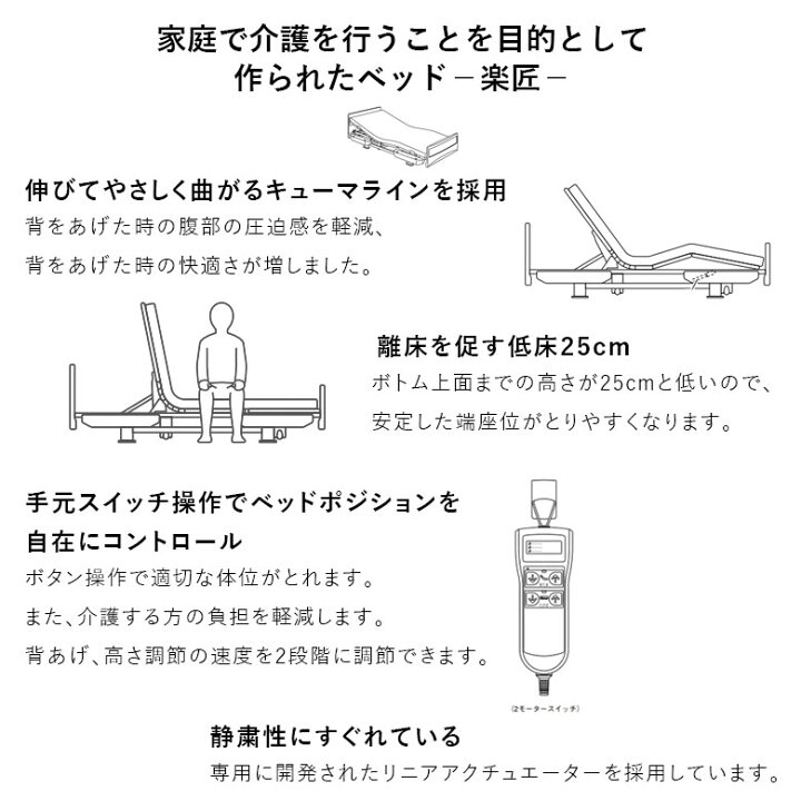 楽天市場】【中古 電動ベッド】パラマウントベッド 楽匠 KQ-82000 2 