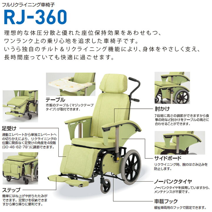 楽天市場】【中古 リクライニング車椅子 Aランク】いうら RJ-360 