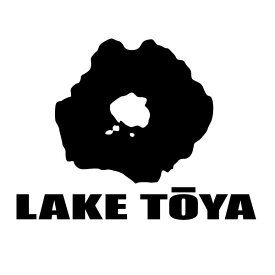 【カッティングステッカー LAKE TOYA 03（洞爺湖地図 モチーフ）大判Lサイズ 2枚組 幅約27cm×高約20.4cm】ハンドメイド 洞爺湖ステッカー。