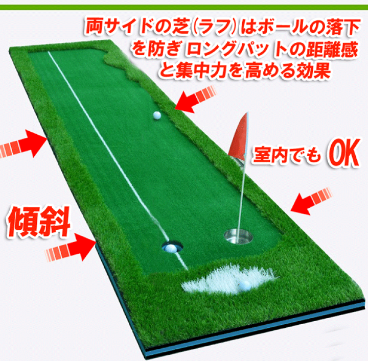 楽天市場】パターマット 3m ゴルフ パター 練習 マット ゴルフ