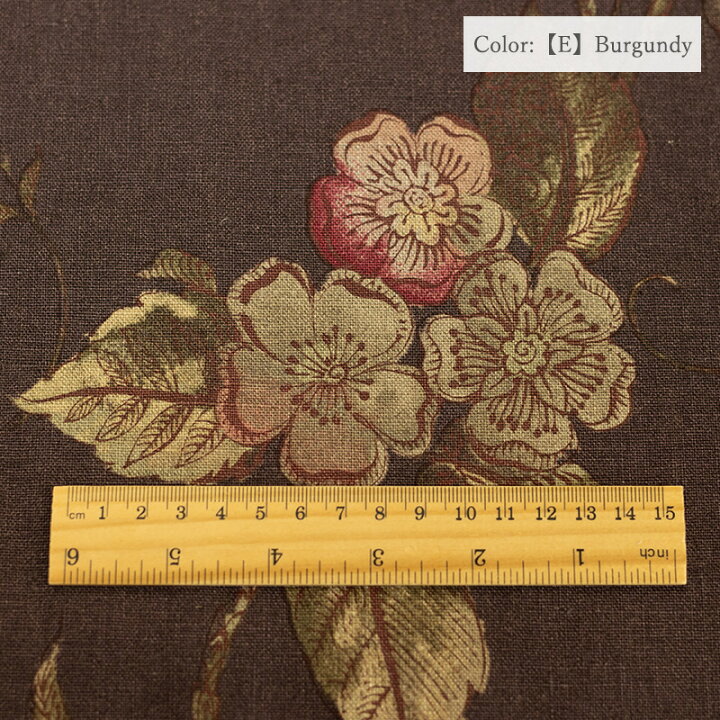 楽天市場】麻100％ ”Flowers cintz” 全6色 有輪商店 YUWA 生地 花柄 