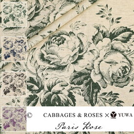 Cabbages ＆ Roses　広幅綿麻シーティング ” Paris Rose ”全4色 生地売り 10cm単位 CR449890 ネコポス最大100cm