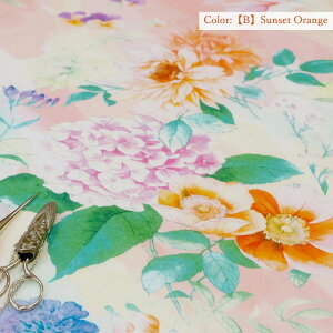 リネン 麻 生地 Botanical Flower YUWA エアータンブラー 全4色 有輪商店 花柄 絵画 908444FE ネコポス150cmまで あじさい 夏 アオザイ 美しい 絵画 fabric LINEN 手触り最高