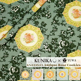 KUNIKA×YUWA /綿麻キャンバス "Antique Rose Cookies" / KN444843 / 10cm単位 切り売り 全5色